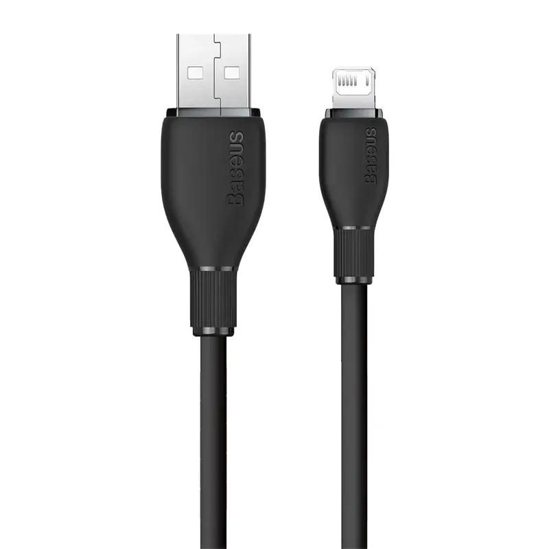 Кабель Baseus USB AM - lightning Pudding Series P10355700111-00 2.4A 1,2m Black), зображення 3 Кабель Baseus USB AM - lightning Pudding Series P10355700111-00 2.4A 1,2m Black), зображення 3