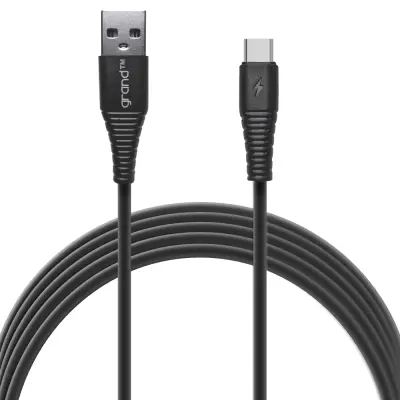 Кабель Grand GC-C01 USB - Type C 2.4A black), зображення 3 Кабель Grand GC-C01 USB - Type C 2.4A black), зображення 3