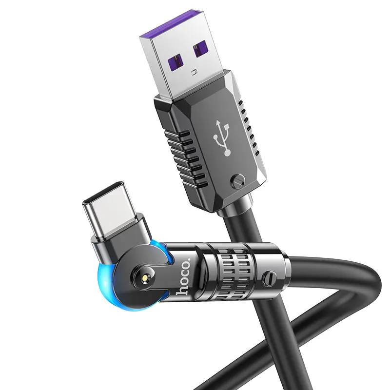 Кабель HOCO U118 USB - Type-C 100W 5A 1,2m чорний від батарейки.com.ua