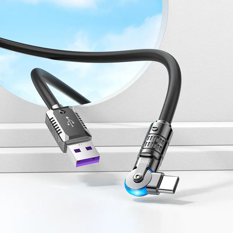Кабель HOCO U118 USB - Type-C 100W 5A 1,2m чорний), зображення 4 Кабель HOCO U118 USB - Type-C 100W 5A 1,2m чорний), зображення 4