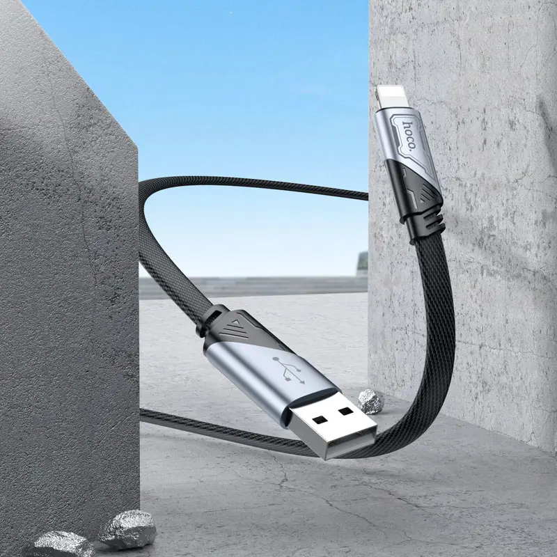 Кабель HOCO U119 USB - lightning 2.4A 1.2м чорний), зображення 4 Кабель HOCO U119 USB - lightning 2.4A 1.2м чорний), зображення 4