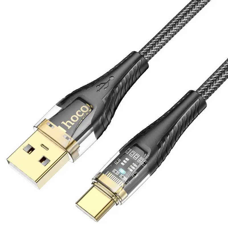 Кабель HOCO U121 USB - Type C 3А 1м чорний), зображення 4