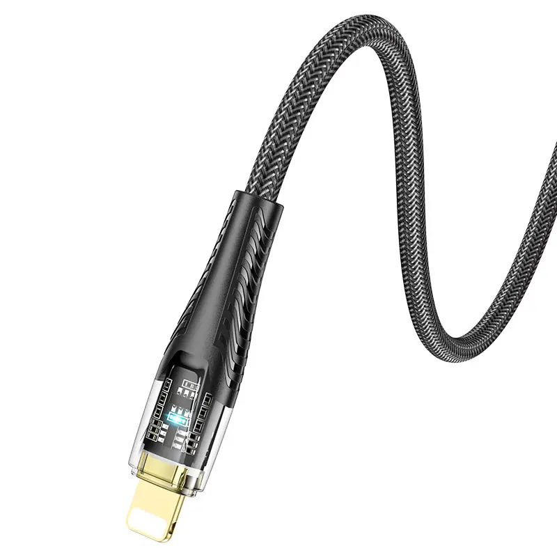 Кабель HOCO U121 USB AM - Lightning 2,4А 1m чорний), зображення 5 Кабель HOCO U121 USB AM - Lightning 2,4А 1m чорний), зображення 5