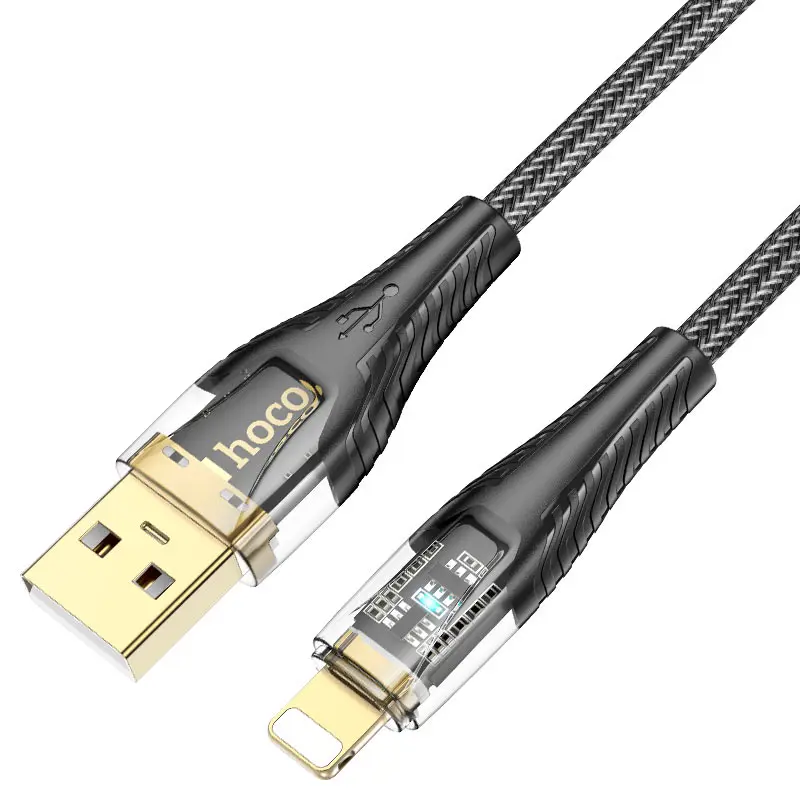 Кабель HOCO U121 USB AM - Lightning 2,4А 1m чорний), зображення 6 Кабель HOCO U121 USB AM - Lightning 2,4А 1m чорний), зображення 6