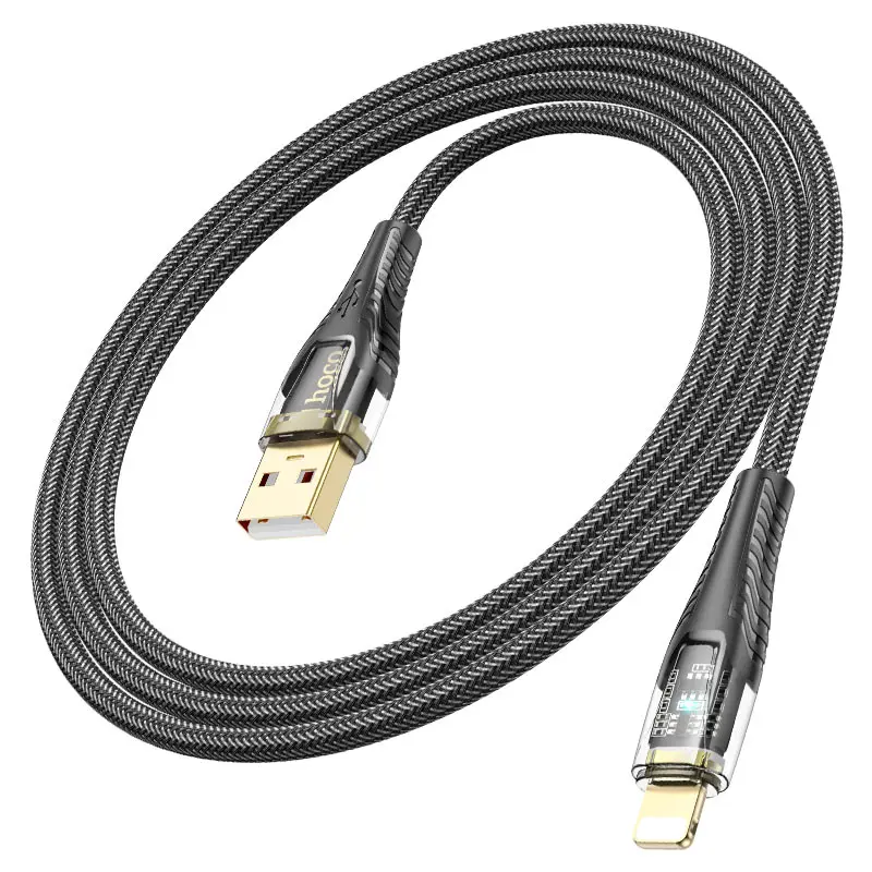 Кабель HOCO U121 USB AM - Lightning 2,4А 1m чорний), зображення 7 Кабель HOCO U121 USB AM - Lightning 2,4А 1m чорний), зображення 7