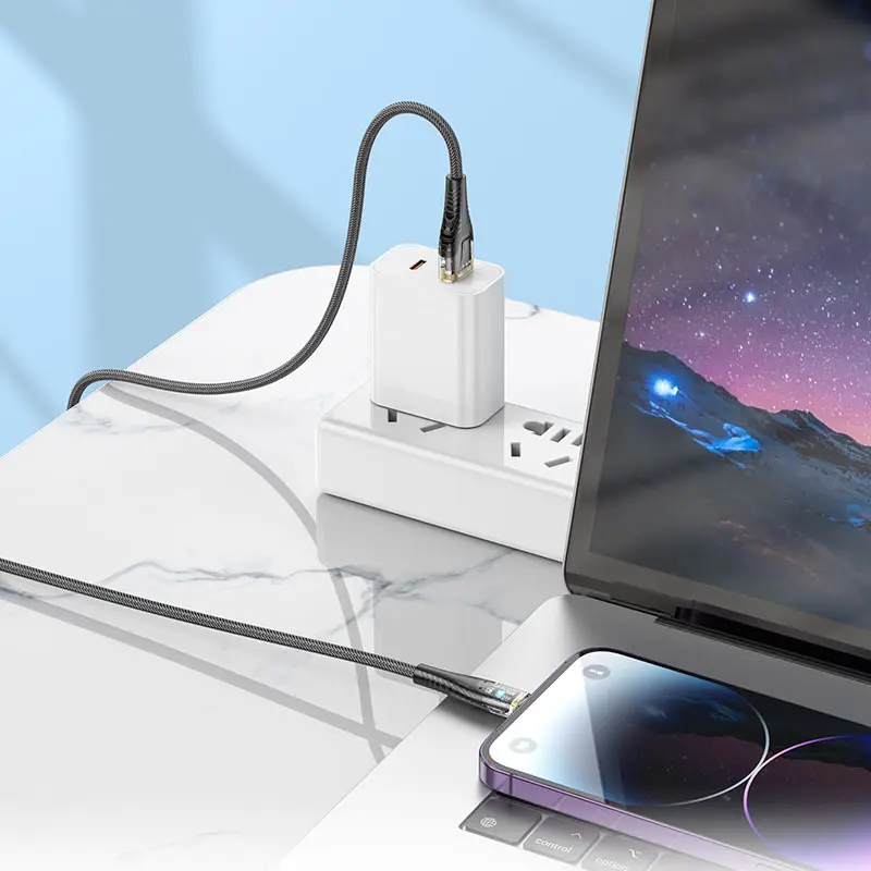 Кабель HOCO U121 USB AM - Lightning 2,4А 1m чорний), зображення 8 Кабель HOCO U121 USB AM - Lightning 2,4А 1m чорний), зображення 8