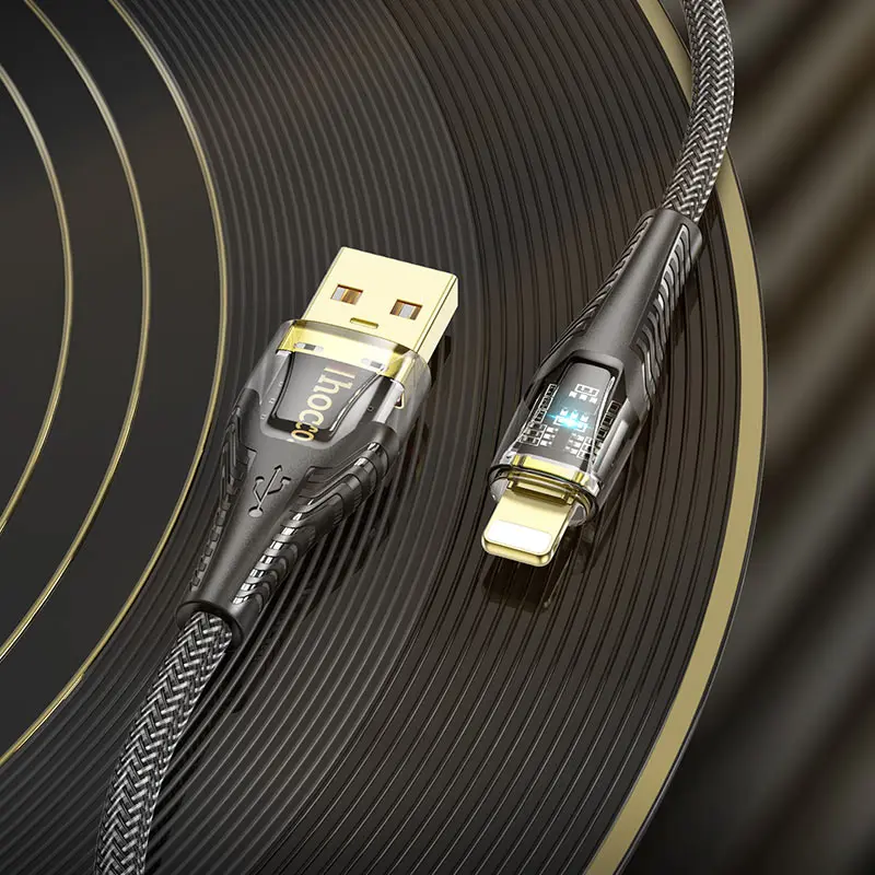 Кабель HOCO U121 USB AM - Lightning 2,4А 1m чорний), зображення 9 Кабель HOCO U121 USB AM - Lightning 2,4А 1m чорний), зображення 9