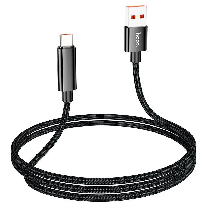 Кабель HOCO U125 USB AM - Type-C 5A 1,2m чорний), зображення 4 Кабель HOCO U125 USB AM - Type-C 5A 1,2m чорний), зображення 4