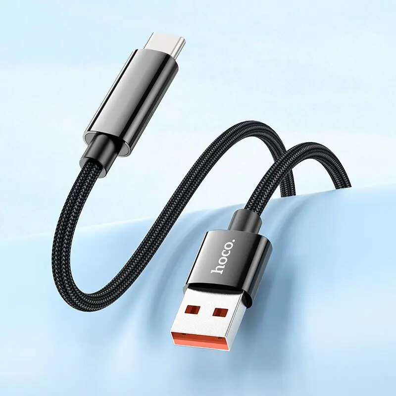 Кабель HOCO U125 USB AM - Type-C 5A 1,2m чорний), зображення 6 Кабель HOCO U125 USB AM - Type-C 5A 1,2m чорний), зображення 6