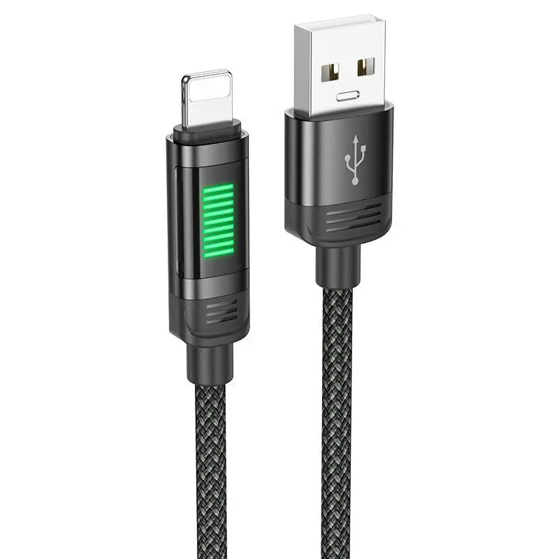 Кабель HOCO U126 USB - lightning (iPhone) 2,4A 1.2m чорний), зображення 3