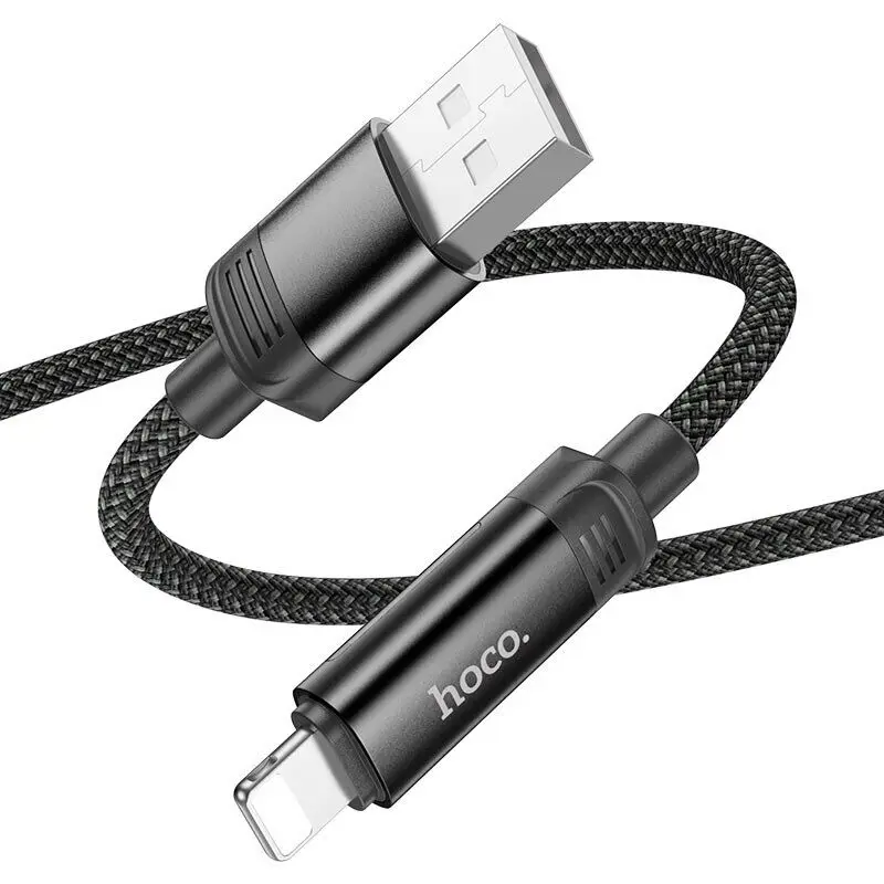 Кабель HOCO U126 USB - lightning (iPhone) 2,4A 1.2m чорний), зображення 4