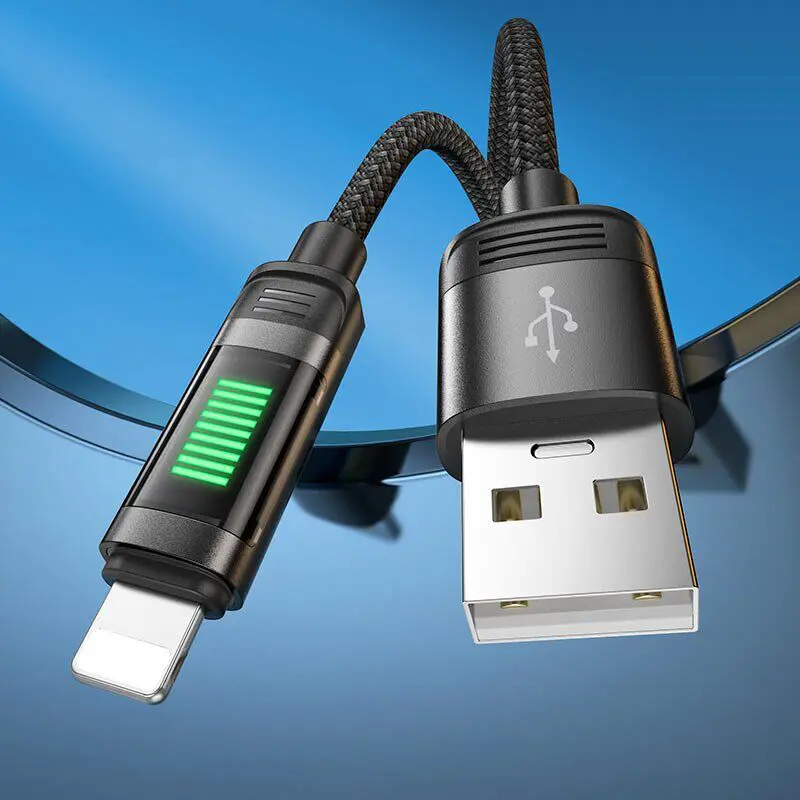 Кабель HOCO U126 USB - lightning (iPhone) 2,4A 1.2m чорний), зображення 6