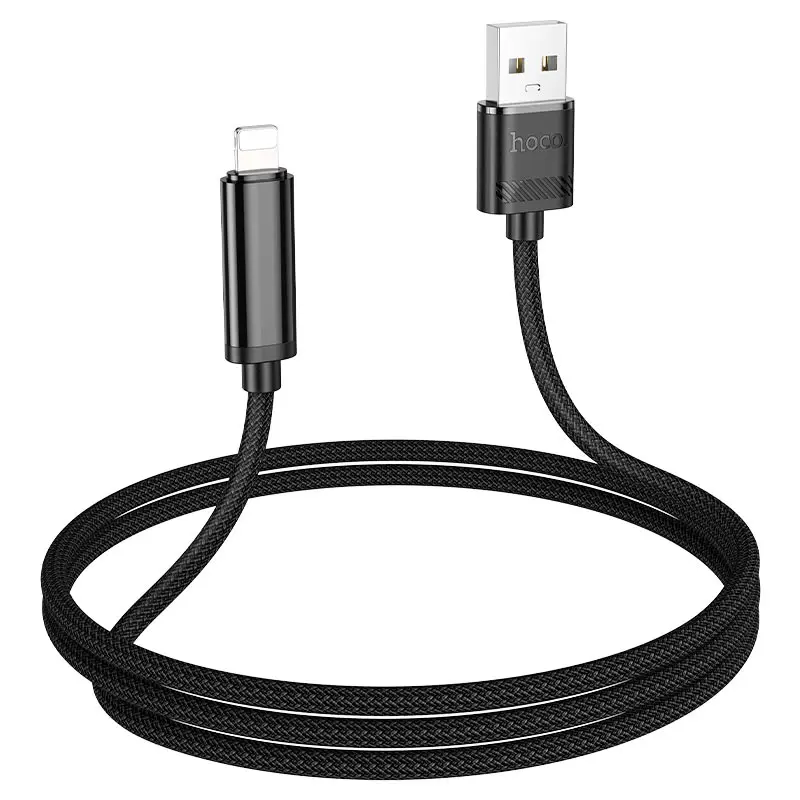 Кабель HOCO U127 USB - lightning (iPhone) 2,4A 1.2m чорний), зображення 3