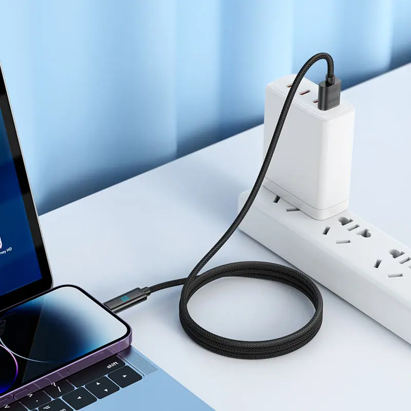 Кабель HOCO U127 USB - lightning (iPhone) 2,4A 1.2m чорний), зображення 4