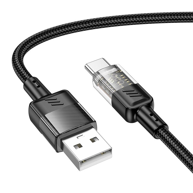 Кабель HOCO U129 USB AM - Type-C data 1,2m чорний), зображення 4 Кабель HOCO U129 USB AM - Type-C data 1,2m чорний), зображення 4