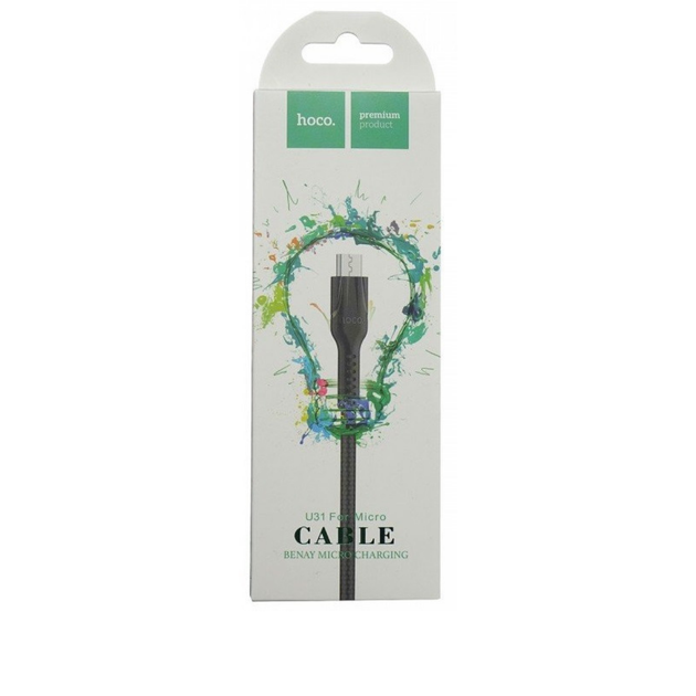 Кабель HOCO U31 Benay USB - Micro 1m Black), зображення 4 Кабель HOCO U31 Benay USB - Micro 1m Black), зображення 4