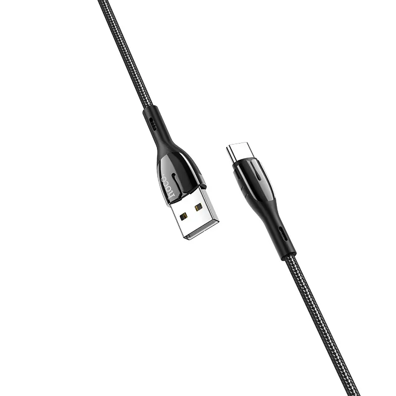 Кабель HOCO U89 USB - Type-C Safeness 2,4A 1,2m black), зображення 5 Кабель HOCO U89 USB - Type-C Safeness 2,4A 1,2m black), зображення 5