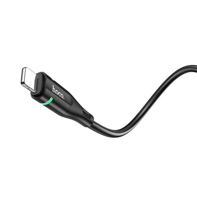 Кабель HOCO U93 USB AM - lightning Shadow LED 2,4A 1,2m червоно-чорний), зображення 5