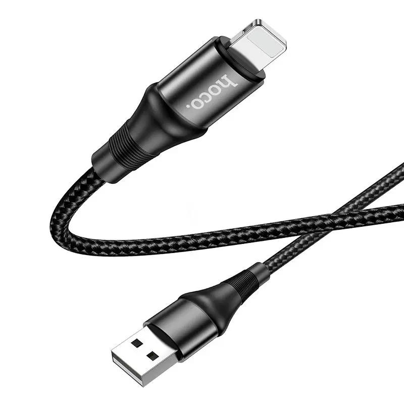 Кабель HOCO X50 USB - lightning 2,4A 1m Black), зображення 2 Кабель HOCO X50 USB - lightning 2,4A 1m Black), зображення 2