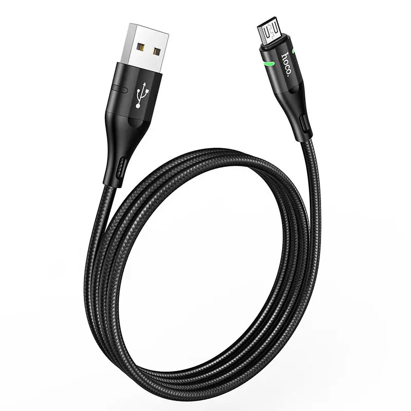 Кабель HOCO U93 USB - Micro 2,4A 1,2m чорний від батарейки.com.ua