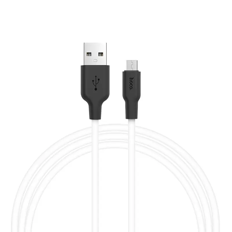 Кабель HOCO X21 USB - Micro 2,1A 1m Silicone Black&White), зображення 2 Кабель HOCO X21 USB - Micro 2,1A 1m Silicone Black&White), зображення 2