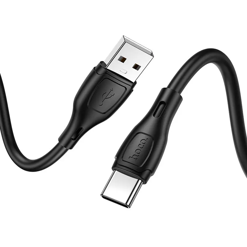 Кабель HOCO X61 USB AM - Type-C silicone 2,4A 1m Black), зображення 2 Кабель HOCO X61 USB AM - Type-C silicone 2,4A 1m Black), зображення 2