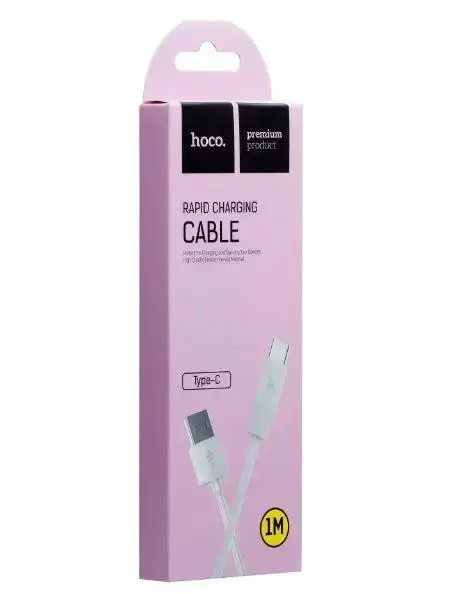 Кабель HOCO X1 Rapid USB - Type-C 1м white), зображення 4 Кабель HOCO X1 Rapid USB - Type-C 1м white), зображення 4