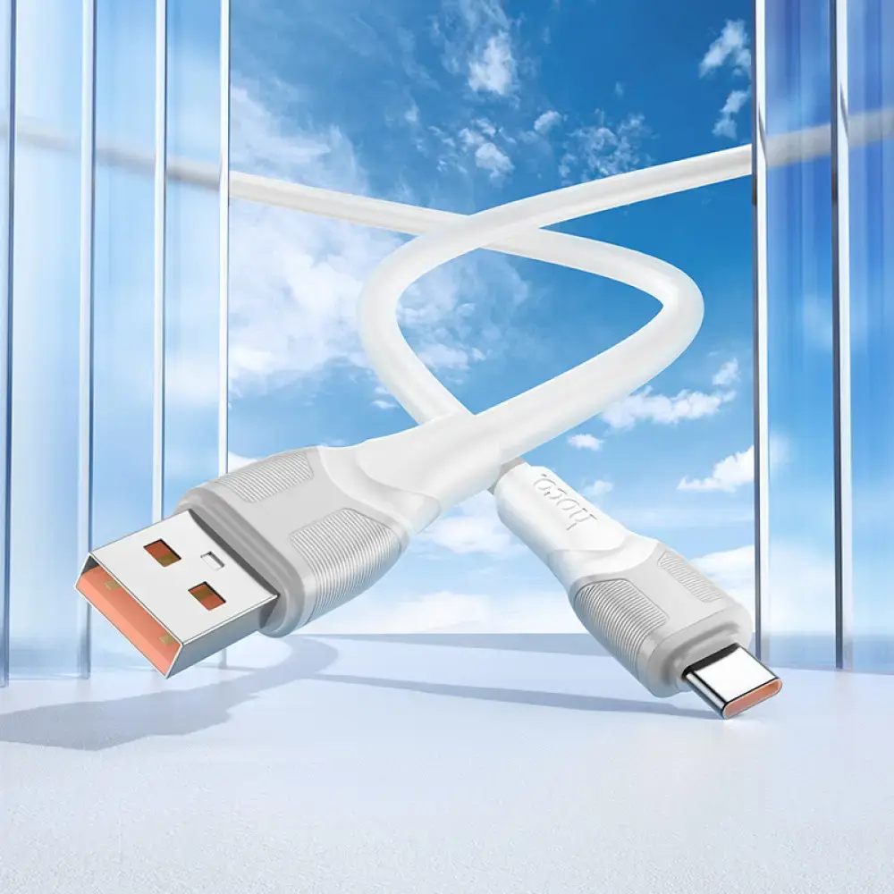 Кабель HOCO X106 USB AM - Type-C 5A 2м білий), зображення 4 Кабель HOCO X106 USB AM - Type-C 5A 2м білий), зображення 4