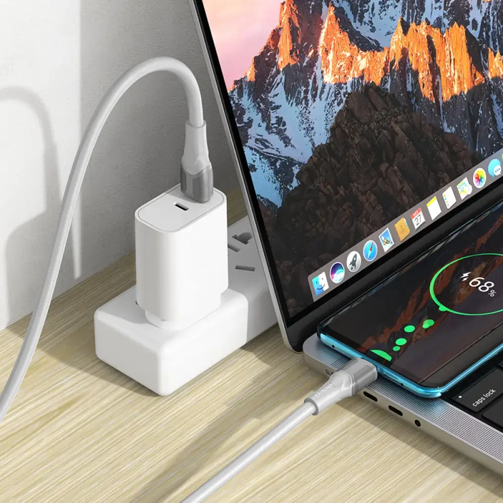 Кабель HOCO X106 USB AM - Type-C 5A 2м білий), зображення 5 Кабель HOCO X106 USB AM - Type-C 5A 2м білий), зображення 5