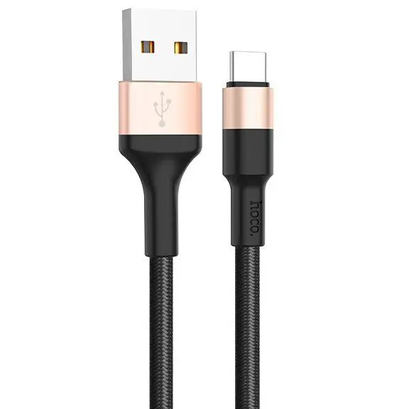 Кабель HOCO X26 USB - Type-C 1м Black/Gold), зображення 3