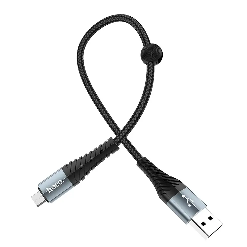 Кабель HOCO X38 USB - Micro 0,25m Black), зображення 3 Кабель HOCO X38 USB - Micro 0,25m Black), зображення 3