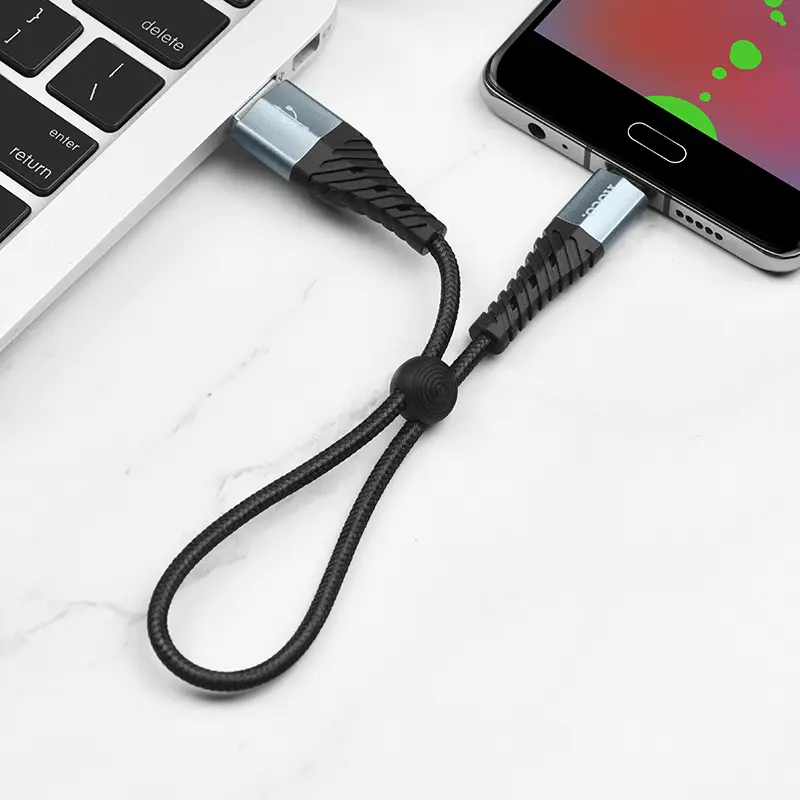 Кабель HOCO X38 USB - Micro 0,25m Black), зображення 4 Кабель HOCO X38 USB - Micro 0,25m Black), зображення 4