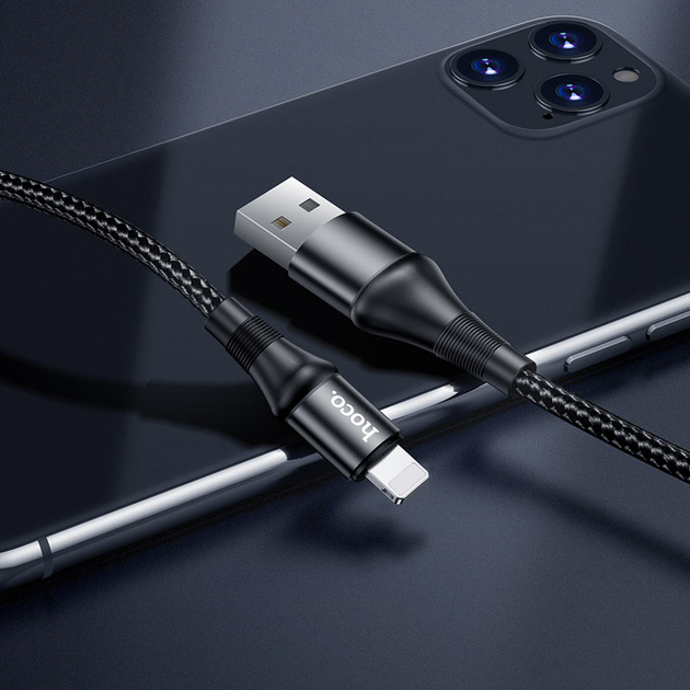 Кабель HOCO X50 USB - lightning 2,4A 1m Black), зображення 4 Кабель HOCO X50 USB - lightning 2,4A 1m Black), зображення 4