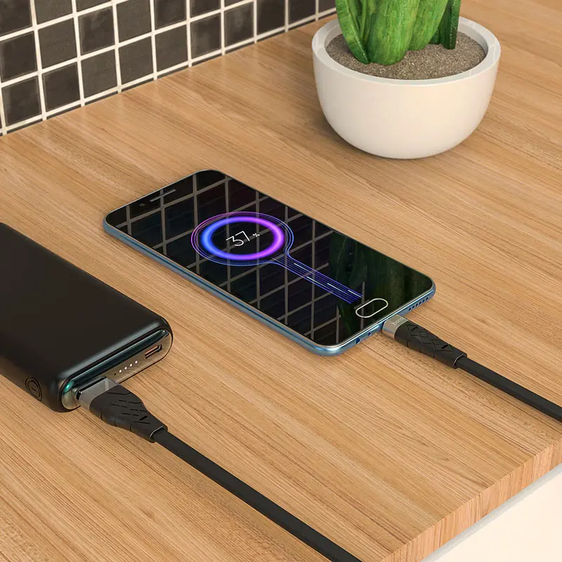 Кабель HOCO X53 USB - Micro 2,4A 1m silicone Black), зображення 4 Кабель HOCO X53 USB - Micro 2,4A 1m silicone Black), зображення 4