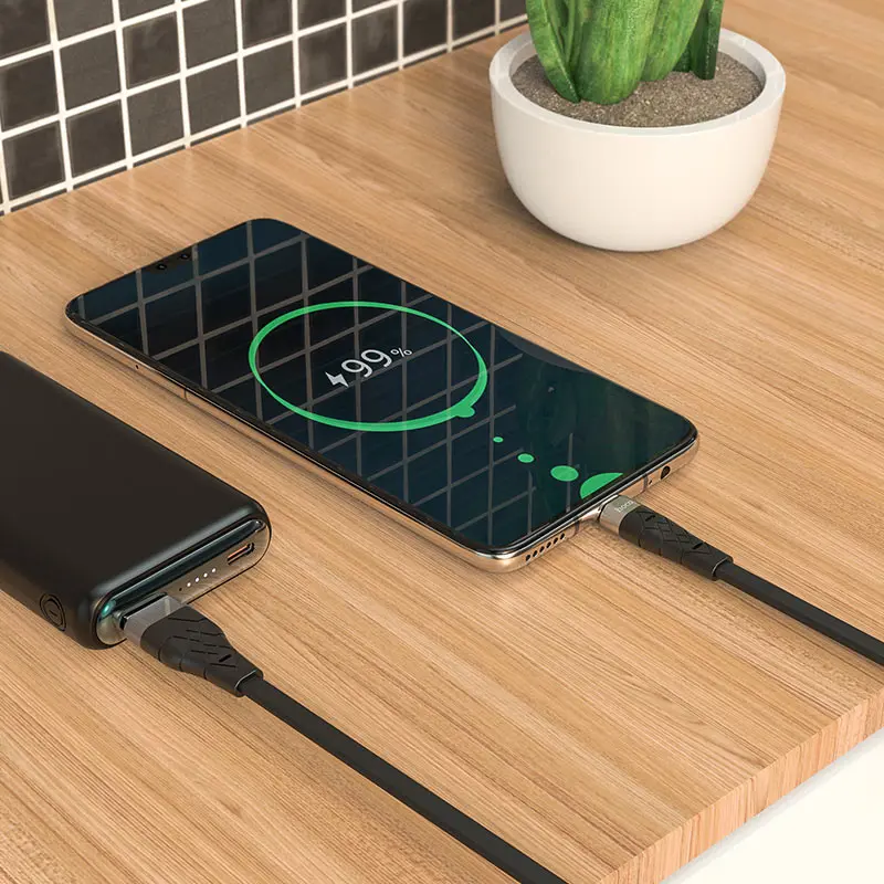 Кабель HOCO X53 USB - Type-C Ange silicone 3A 1m Black), зображення 4