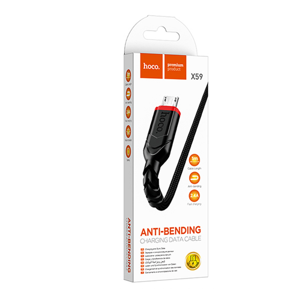 Кабель HOCO X59 USB AM - Micro 2,4A 1m чорний), зображення 3