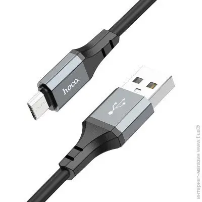 Кабель HOCO X86 USB - Micro silicone data cable 2,4A 1m чорний), зображення 4