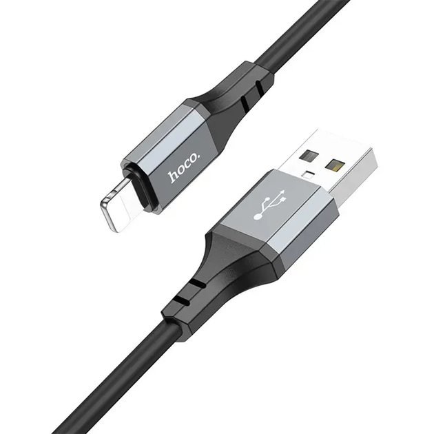 Кабель HOCO X86 USB - lightning 2,4A 1m silicone чорний), зображення 4