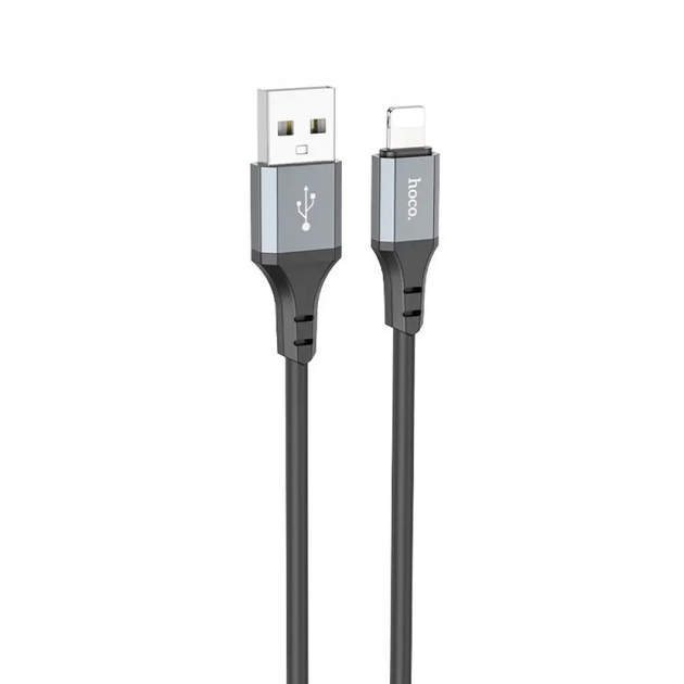 Кабель HOCO X86 USB - lightning 2,4A 1m silicone чорний), зображення 5