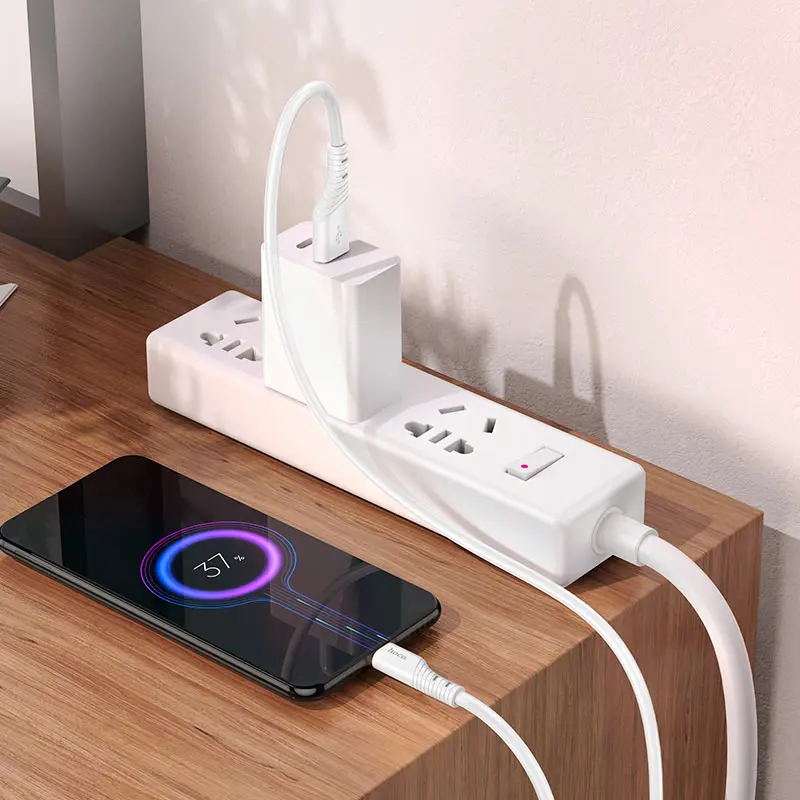 Кабель HOCO X97 USB - Micro 2,4A 1m silicone білий), зображення 4