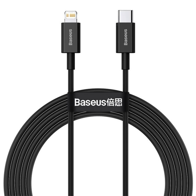 Кабель PD(Power Delivery) Baseus CATLYS-С01 Type-C - lightning Superior Series 20W 2m Black), зображення 5