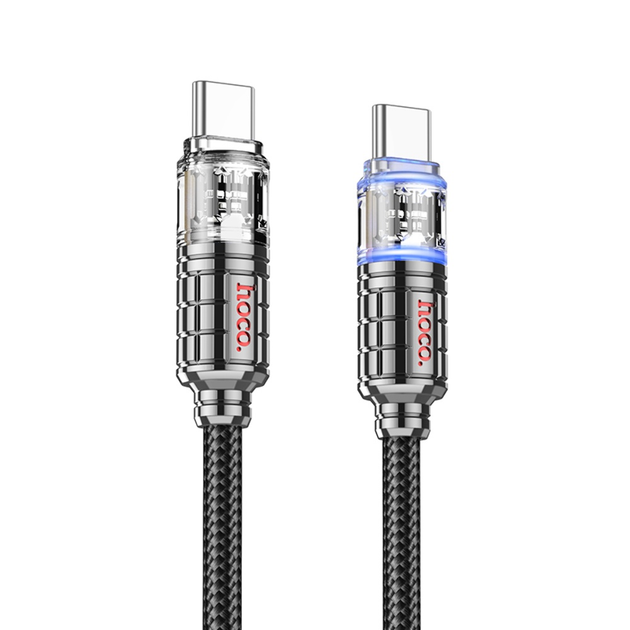Кабель PD(Power Delivery) HOCO U122 Type-C - Type-C 60W 1,2m чорний), зображення 2
