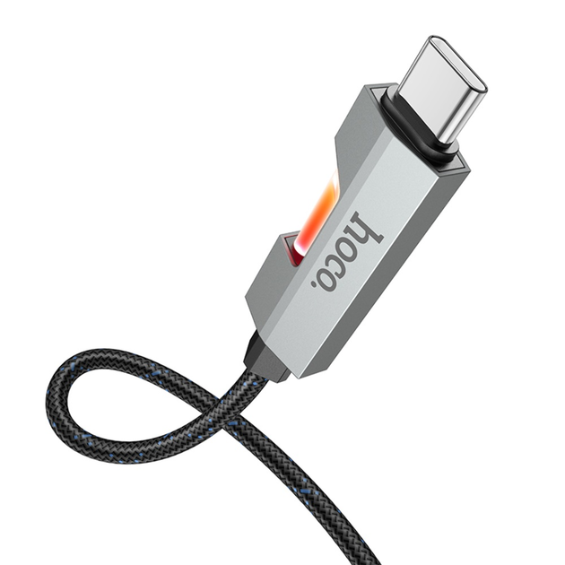 Кабель PD(Power Delivery) HOCO U123 Type-C - Type-C 60W 1.2m чорний), зображення 5
