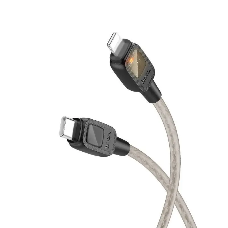 Кабель PD(Power Delivery) HOCO U124 Type-C - lightning silicone 27W 1,2m чорний), зображення 5