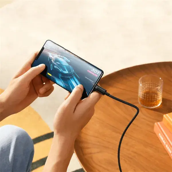 Кабель PD Power Delivery Baseus Tungsten Gold Fast Charging Type-C - Type-C 240W 1m Black CAWJ040001), зображення 9 Кабель PD Power Delivery Baseus Tungsten Gold Fast Charging Type-C - Type-C 240W 1m Black CAWJ040001), зображення 9