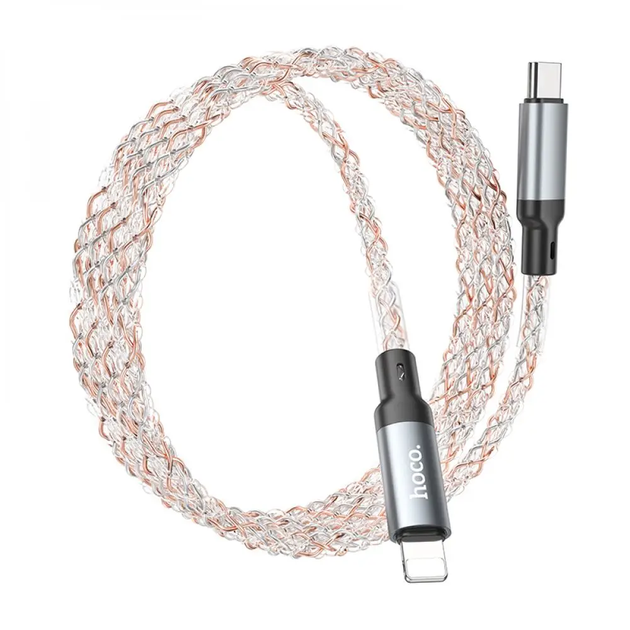 Кабель PD Power Delivery HOCO U112 Type-C - lightning 3A PD20W 1,2m Gray), зображення 4