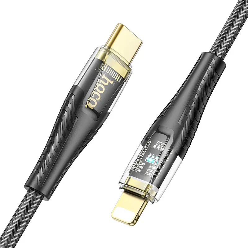 Кабель PD Power Delivery HOCO U121 Type-C - Lightning 3A PD20W 1,2m чорний від батарейки.com.ua