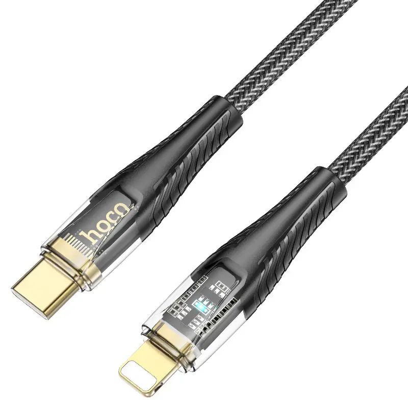 Кабель PD Power Delivery HOCO U121 Type-C - Lightning 3A PD20W 1,2m чорний), зображення 3