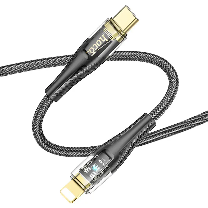 Кабель PD Power Delivery HOCO U121 Type-C - Lightning 3A PD20W 1,2m чорний), зображення 4