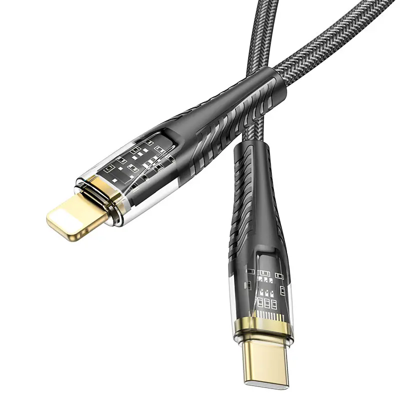 Кабель PD Power Delivery HOCO U121 Type-C - Lightning 3A PD20W 1,2m чорний), зображення 6